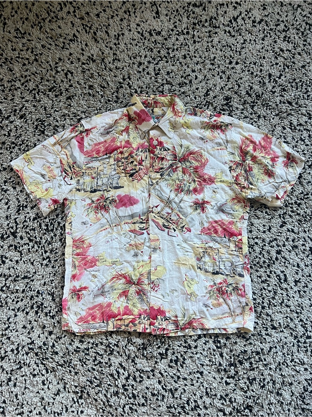 Jams World Men’s Edition Hawaiian Shirt Playa St Vincent Island Print Medium